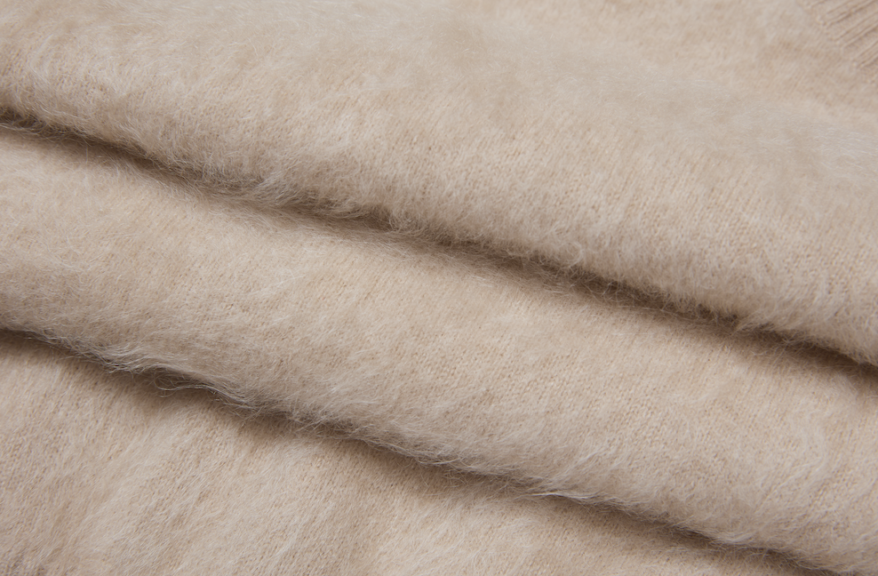 Brushed Cashmere Sweater with 3/4 Sleeve