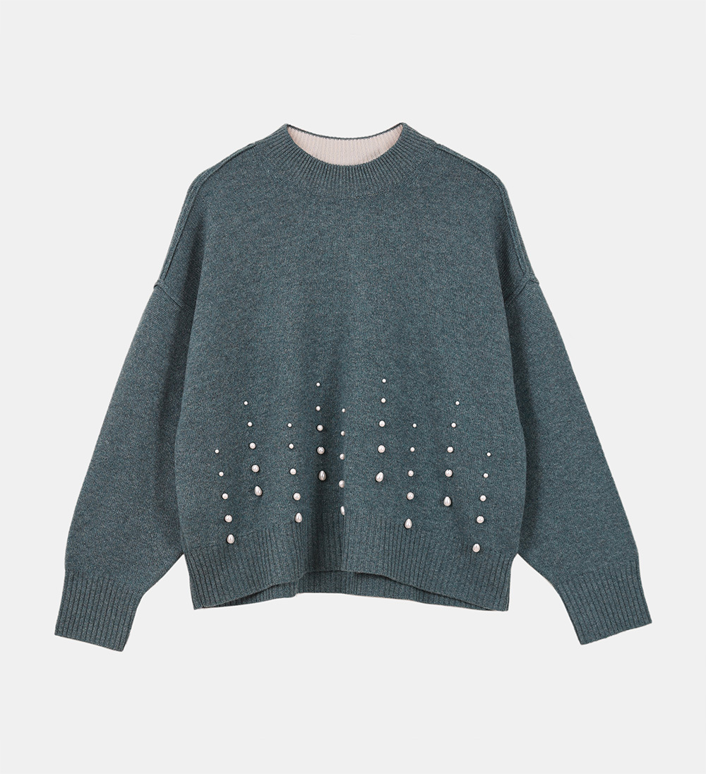 Ladies Cashmere Sweater with Hand-Beading