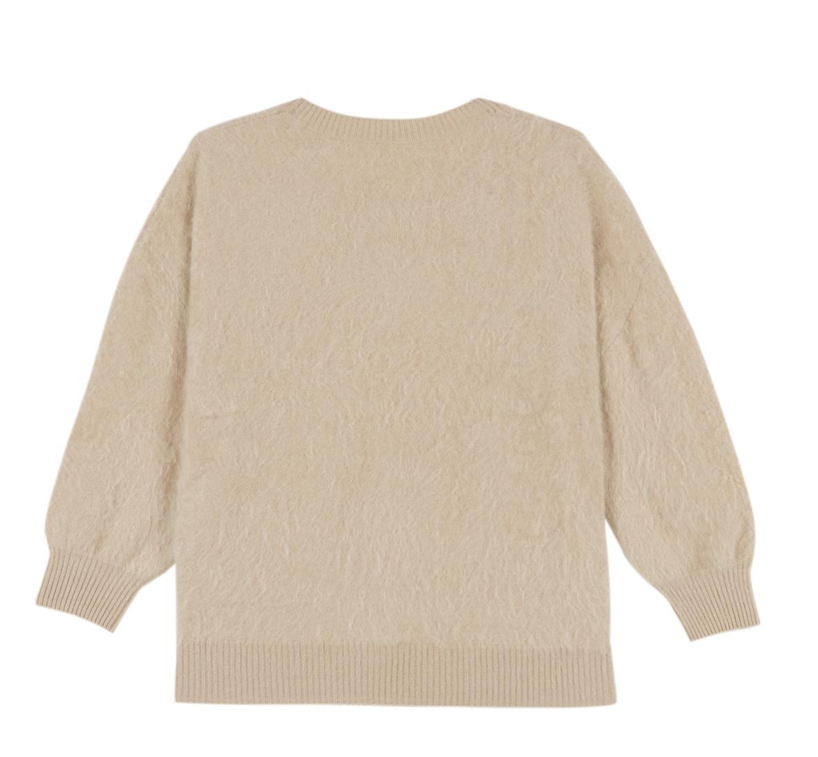 Brushed Cashmere Sweater with 3/4 Sleeve