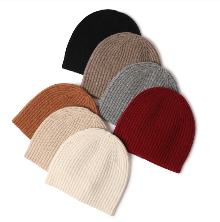 Ribbed Cashmere Beanie