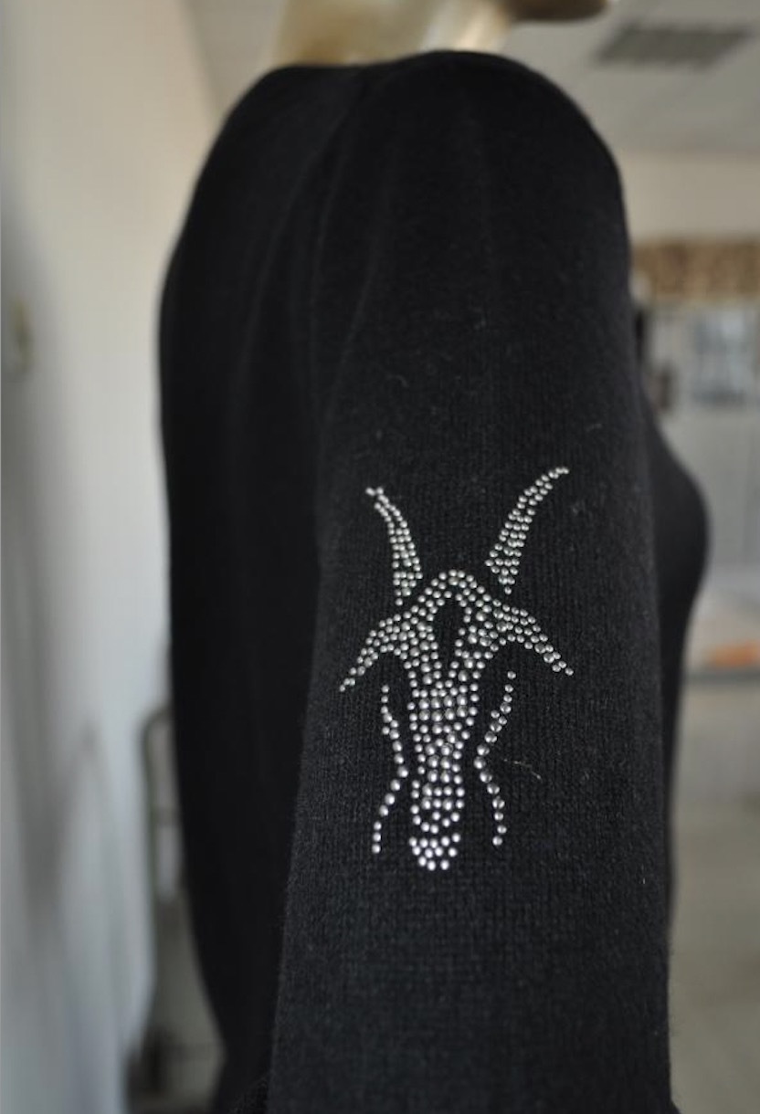 Ladies Cashmere Sweater with Crystal Logo