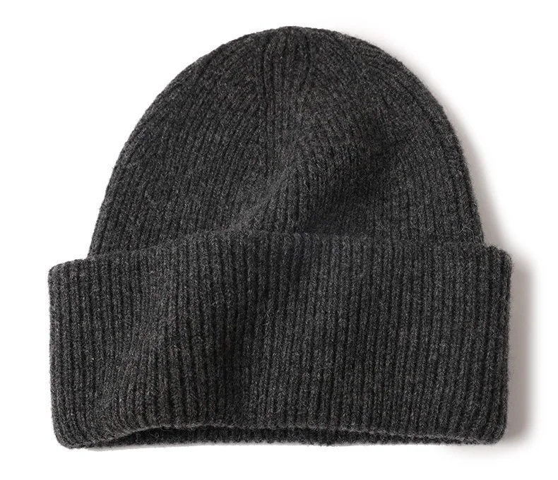 Wool Cashmere Rib Beanie