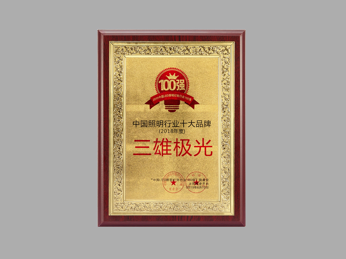 Top ten brands in China's lighting industry
