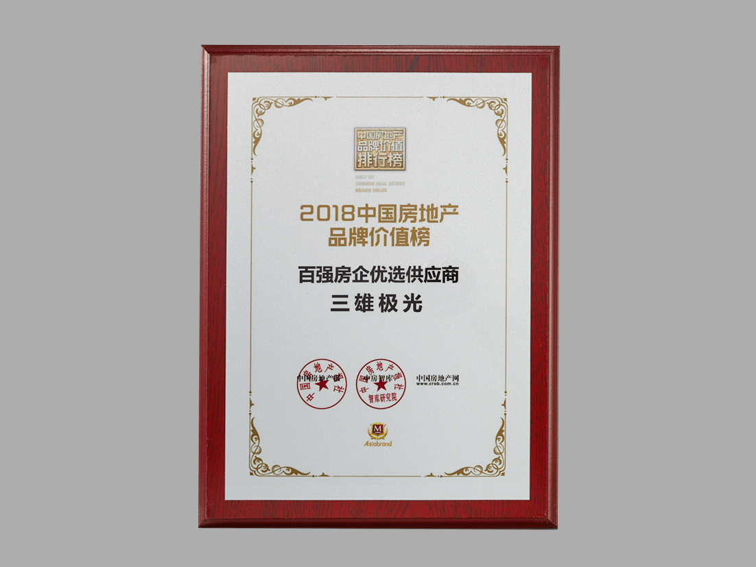 Preferred supplier of China's top 100 real estate companies