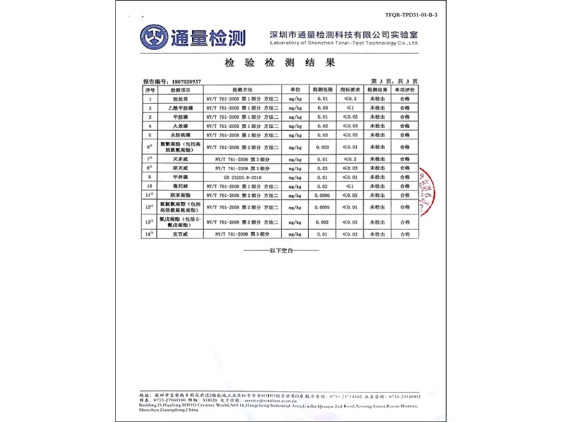 檢測報告