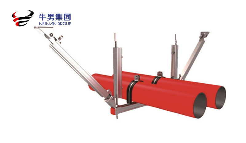 Unidirectional seismic support for composite pipes