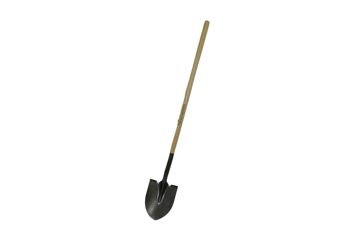 Long-wood-handle-round-point-shovel