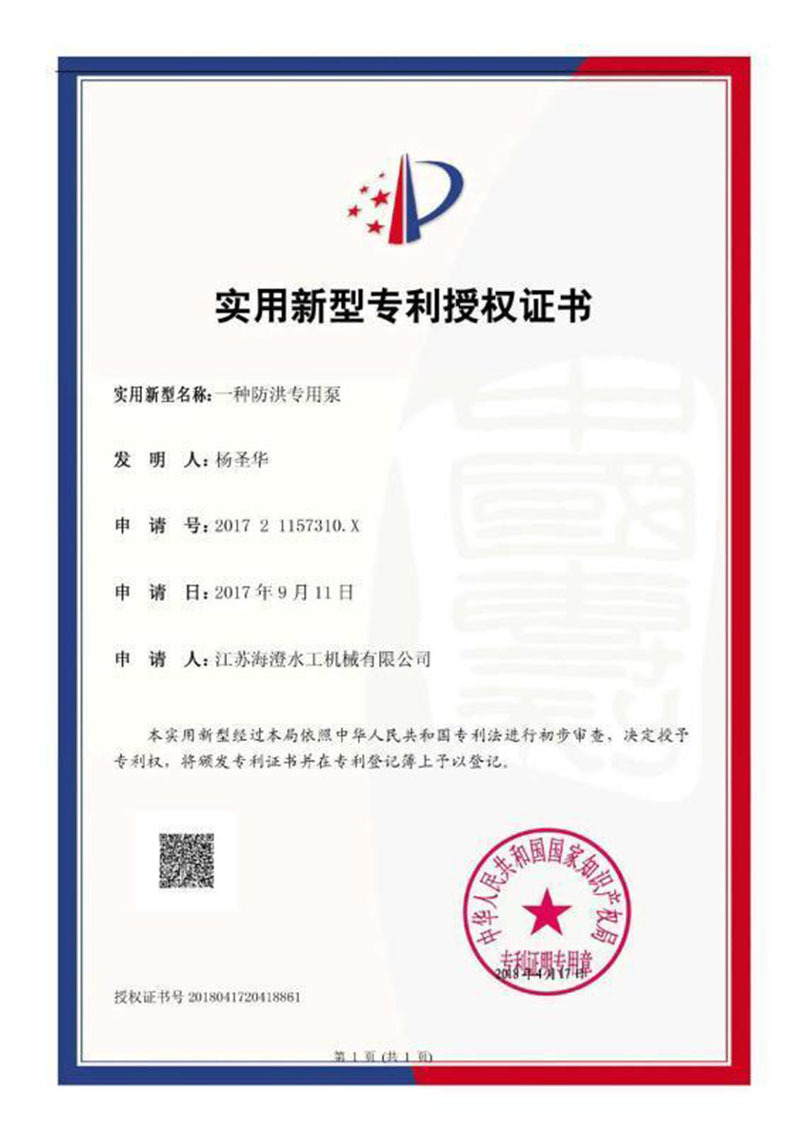 一種防洪專用泵