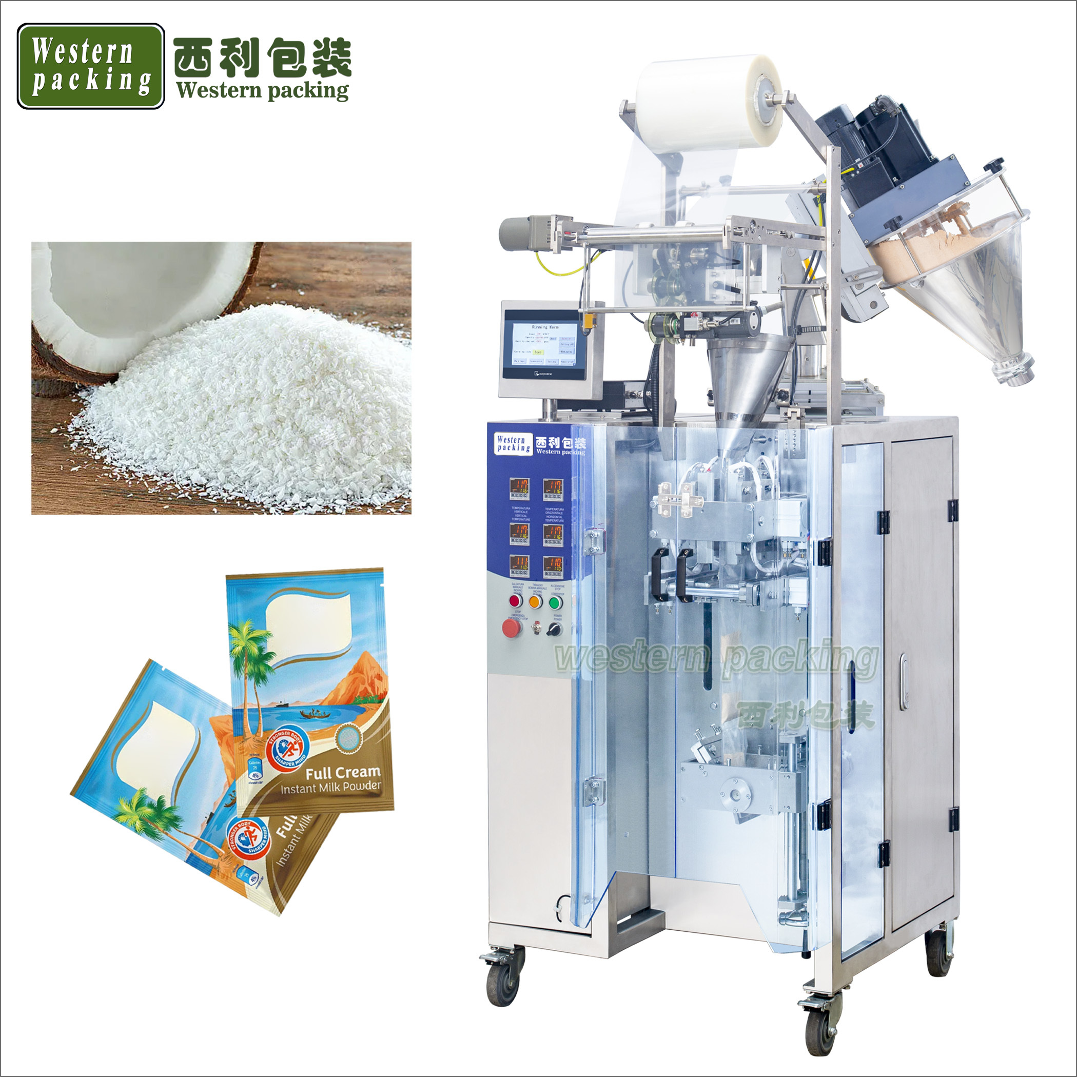 4 side seal detergent powder  packaging machine