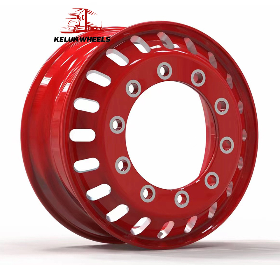 19*6.75 19.5*7.5 6/8 hole bus tubeless steel wheel for heavy truck wheels