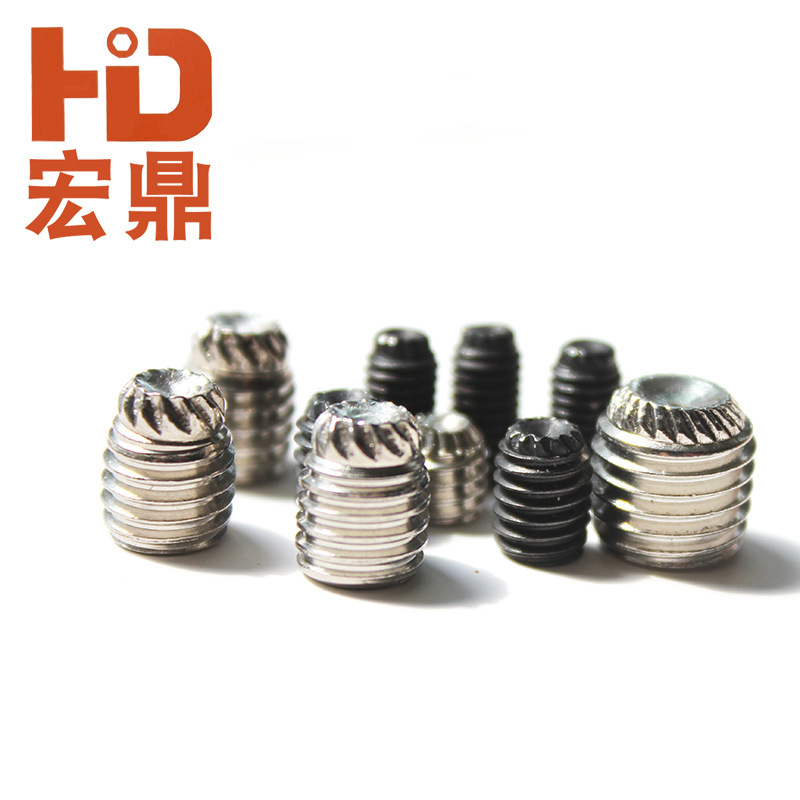 12.9級(jí)凹端內(nèi)六角滾花緊定螺釘無頭機(jī)米螺絲M2.5-3-4-5-6-8-10-12