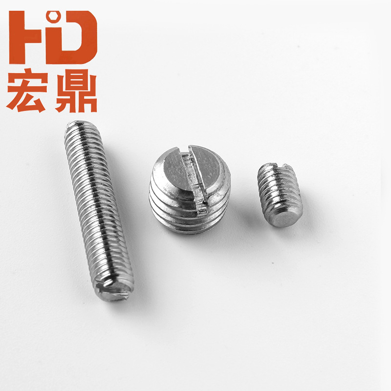 緊固件廠家不銹鋼開槽平端緊定螺釘M3-M12無頭一字機(jī)米螺絲GB73
