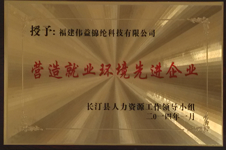 营造就业环境先进企业
