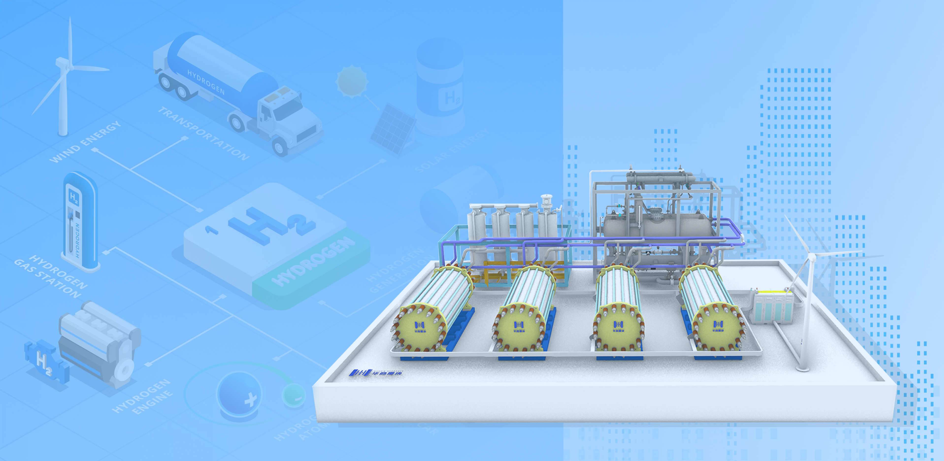 Large-scale green hydrogen generation
