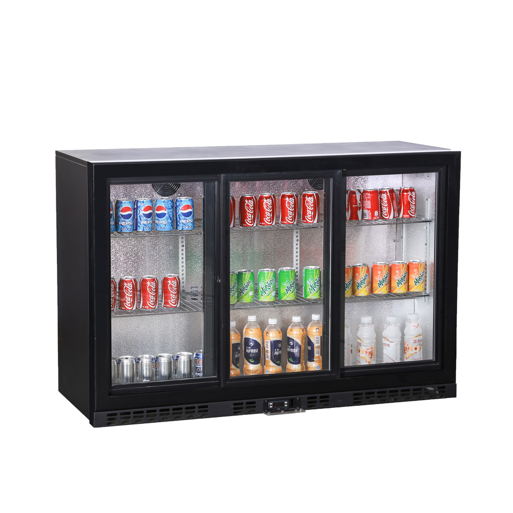 HBC-1350/HBF-1350 3 puertas de vidrio comercial bar refrigerador trasero