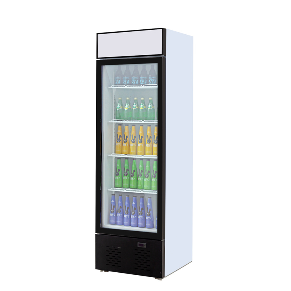 HAC-298 Upright 1 glass door vertical cold drinks display freezer