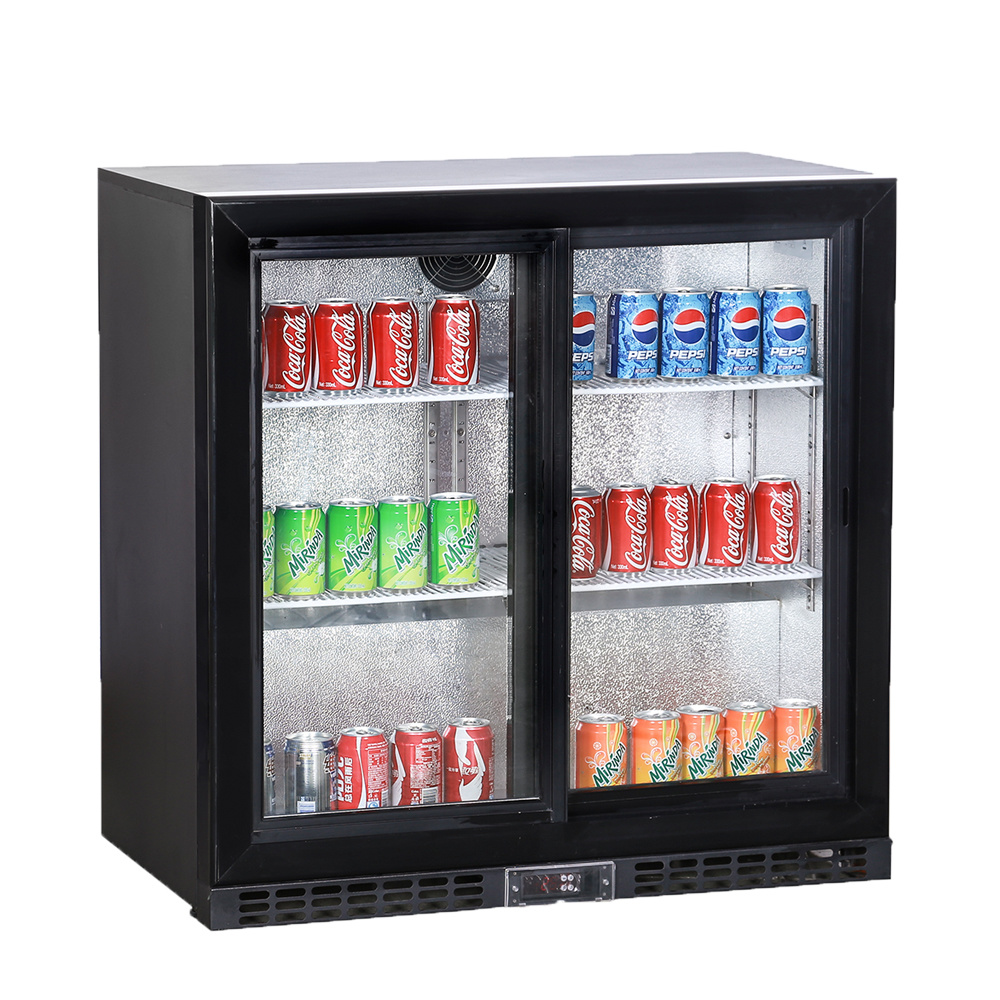 HBC-900/HBF-900 2 Glass doors back bar display chiller table top cooler