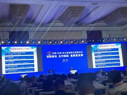 Wang Jiangang, representative of China Democratic National Construction Association Dongguan, attended the 2021 non-public economic forum.