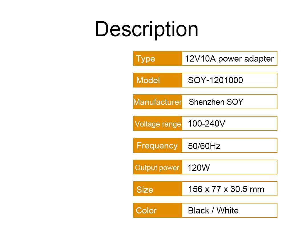 Buy adaptor 12 volt 10 ampere for wholesale