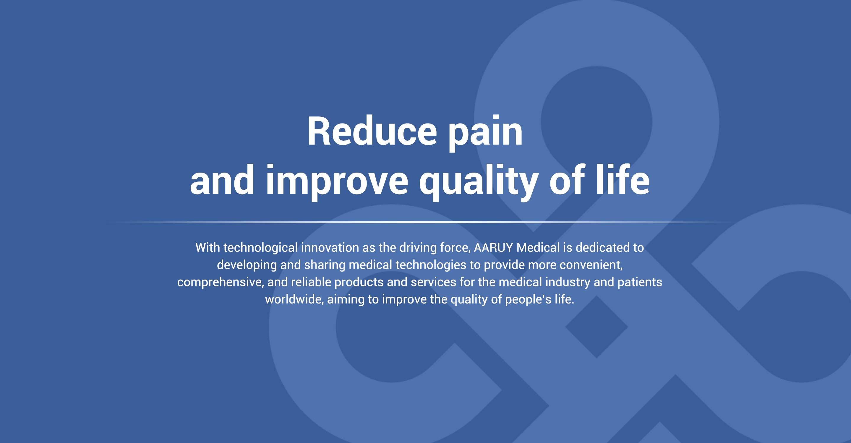 Alleviating human pain and improving quality of life