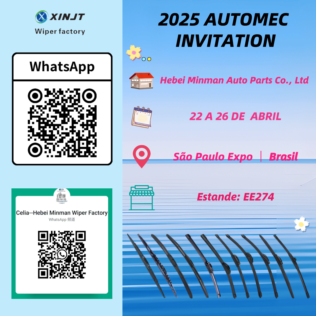 Откройте для себя премиальные стеклоочистители от Hebei Minman на выставке Automec Brasil 2025