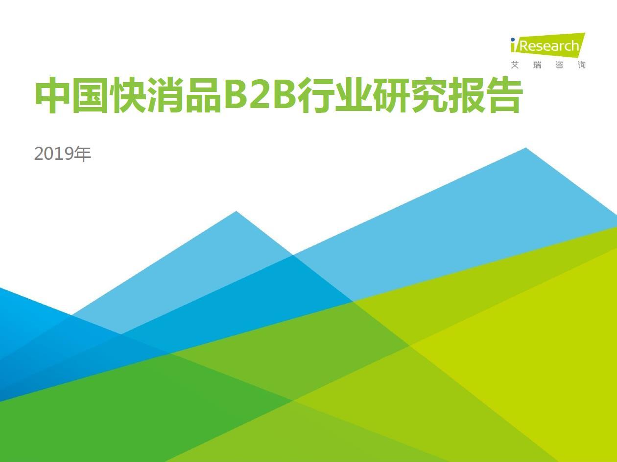 2019 China Fast Consumer Goods B2B Industry Development Research Report