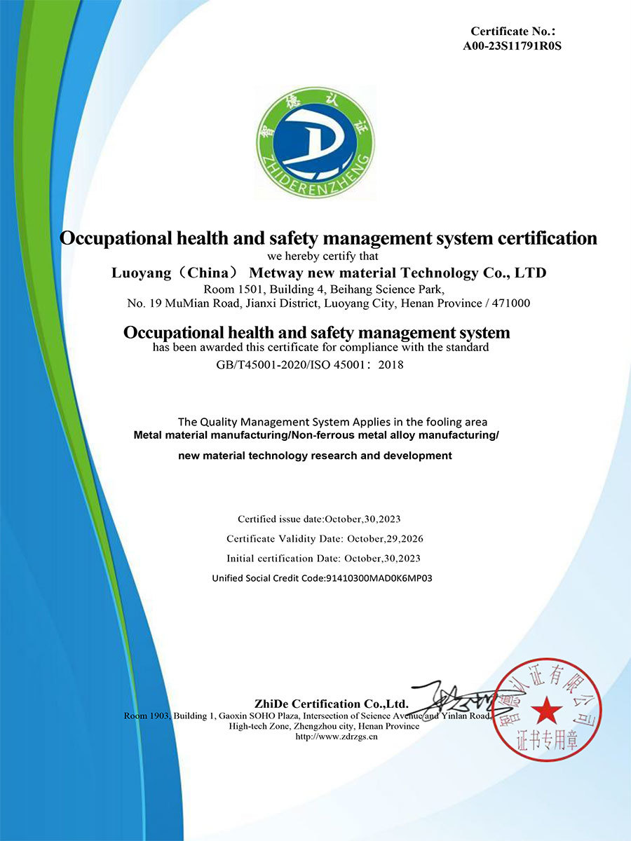 Occupational Health and Safety Certificate