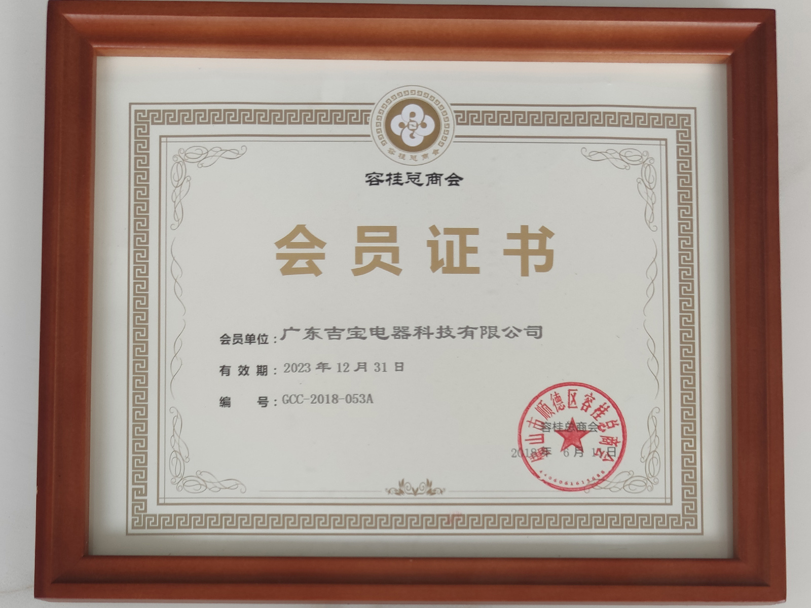 会员证书 会员证书