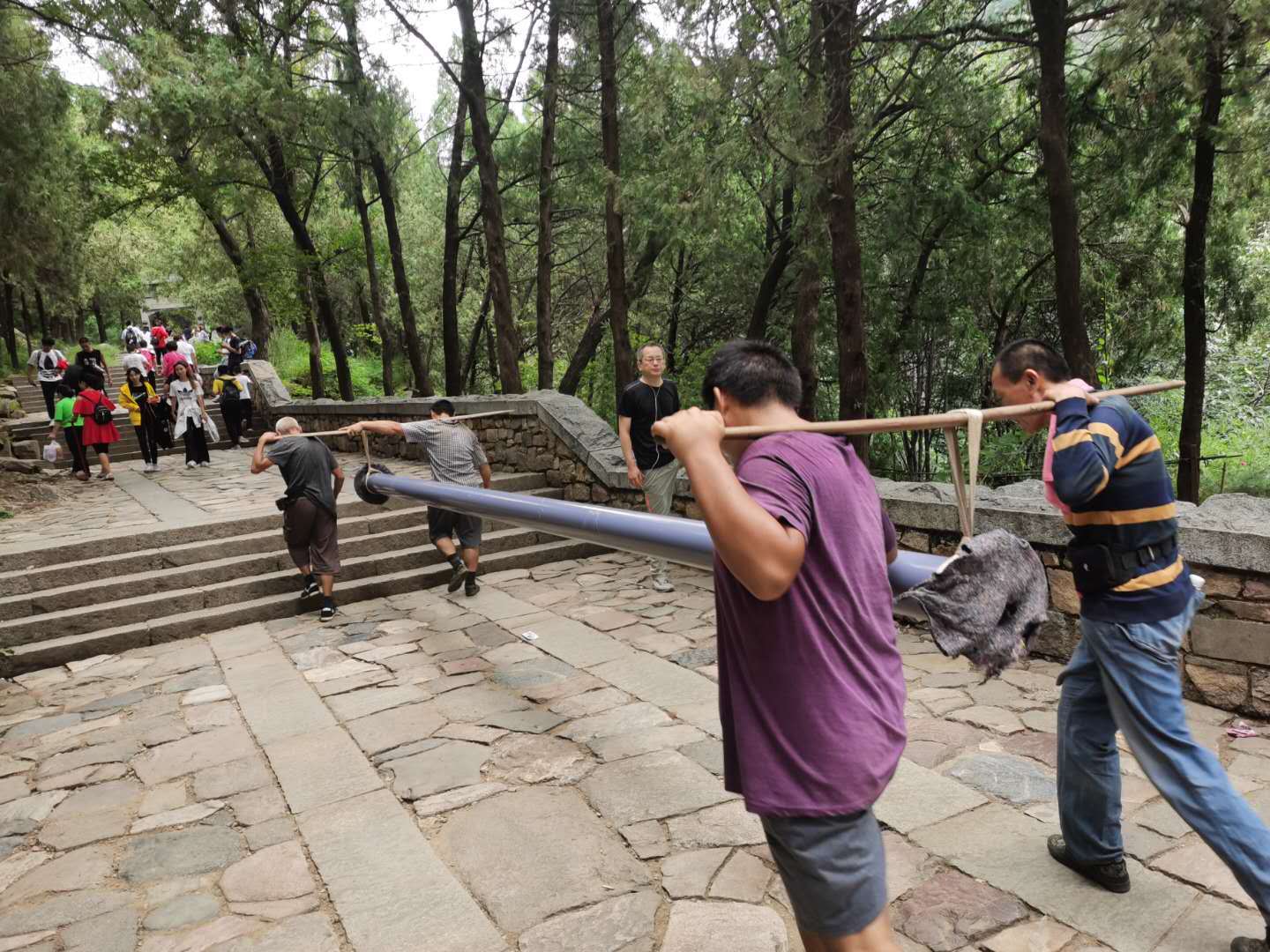 Group photo of some employees on Mountain Tai,Taian Dongtai Manufacturing Company