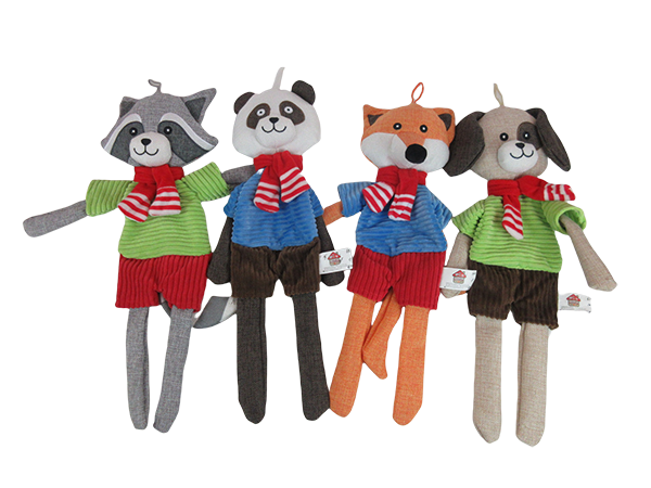 Christmas Squeaky Plush Dog Toys,Raccoon,Panda,Fox,Puppy