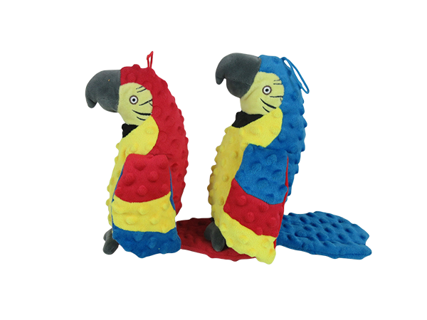 Colorblock Parrot Plush Dog Toy