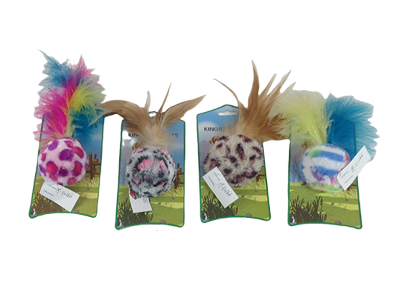 Ball Feather Plush Catnip Cat Toy