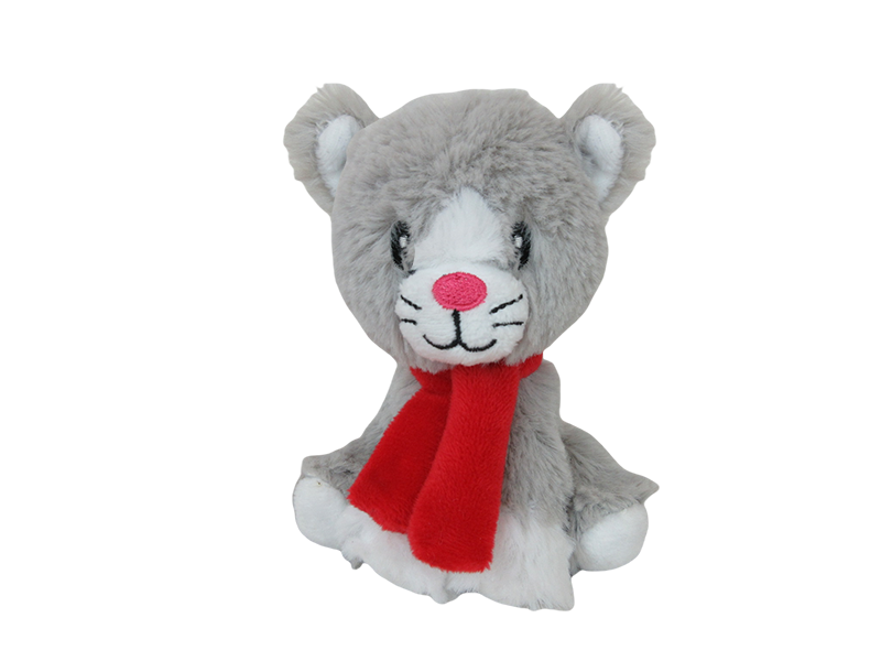 Kitten with Christmas red scarf