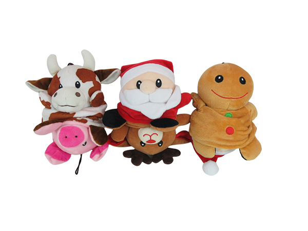 Christmas Flip Ball Plush Dog Toy