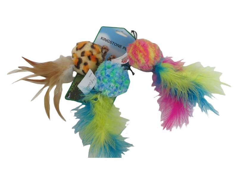 Ball Feather Plush Catnip Cat Toy