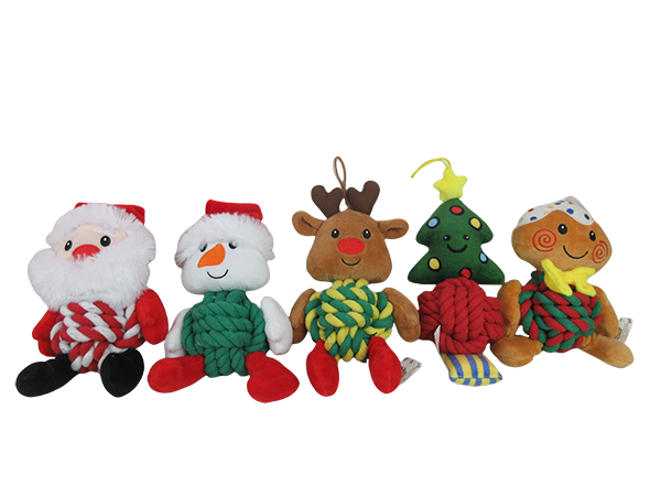 Christmas Knot Plush Dog Toy