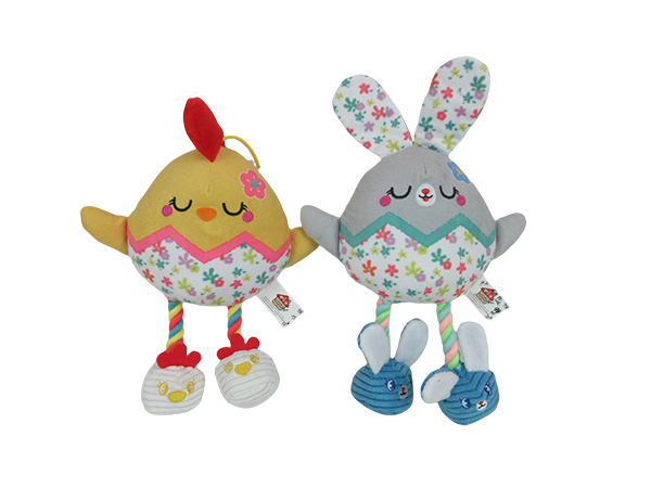 Easter Egg Plush Dog Toy,Chicken,Rabbit