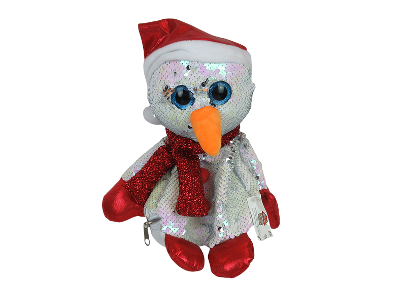 Big-eyed Christmas Snowman Made of Sequins