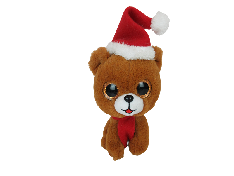 Brown Plush Dog Toy with Big Eyes