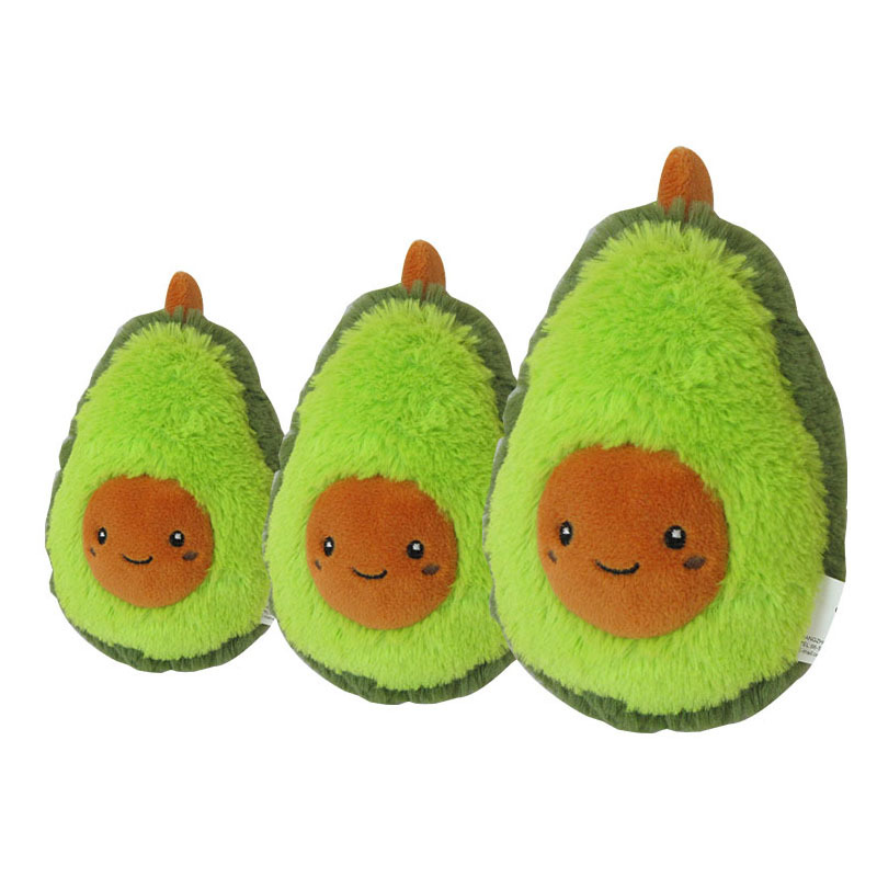 Green Avocado Plush Toy with Cute Expression