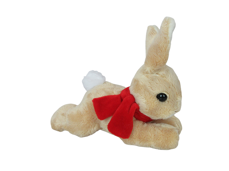 Little bunny with Christmas red scarf