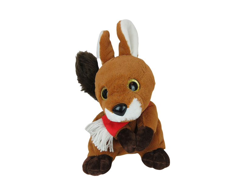 Little Squirrel with Christmas Red Scarf
