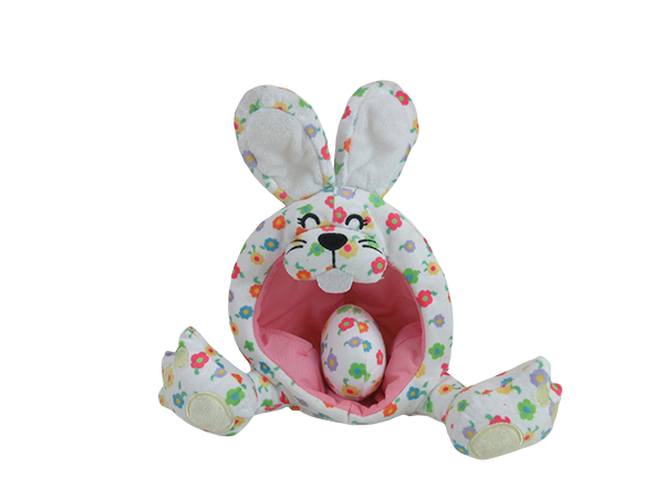 Printed Bunny Egg Plush Dog Toy