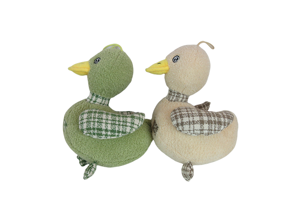 Plaid Patchwork Duck Plush Dog Toy