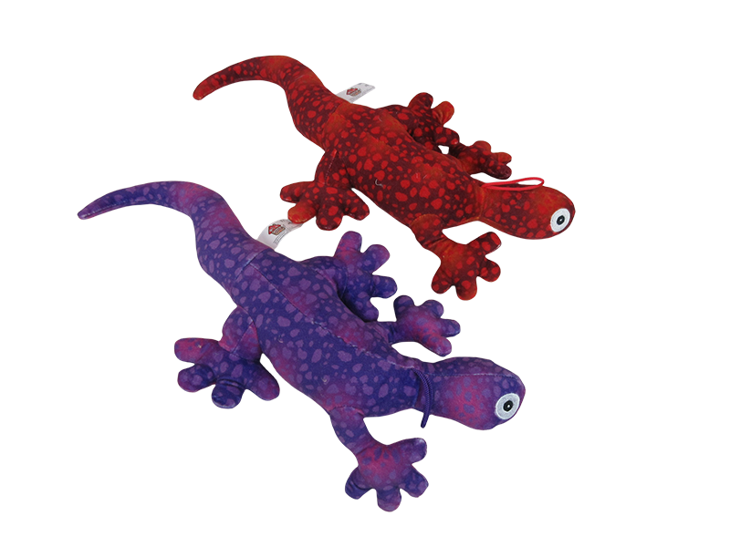 Printed Lizard Plush Dog Toy