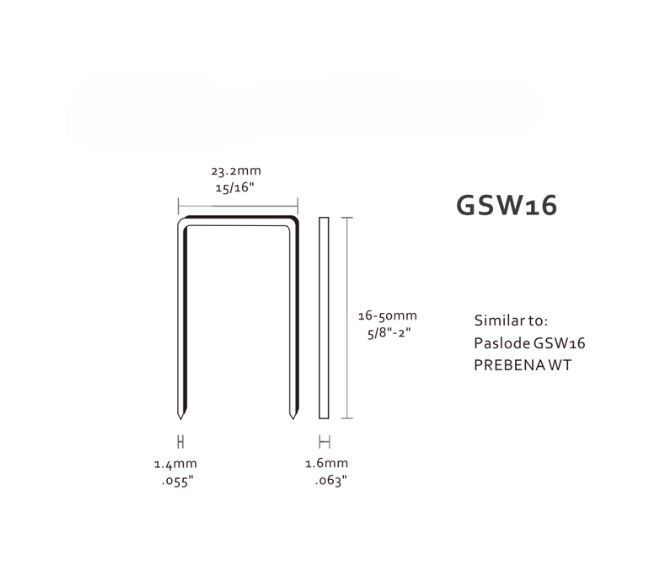 16GA 15/16'' 冠重型线材钉