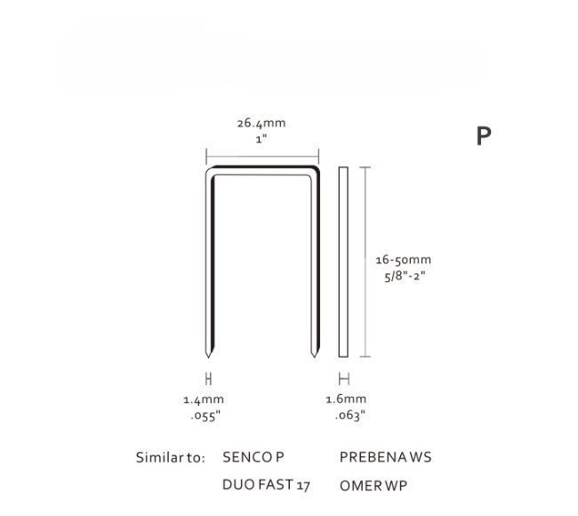 16GA 1'' Crown Heavy Wire Staples