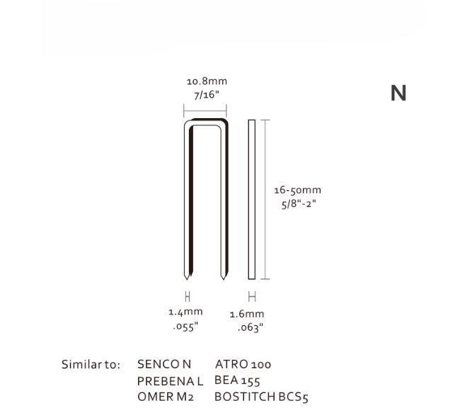 16GA   7/16'' Crown Heavy Wire Staples
