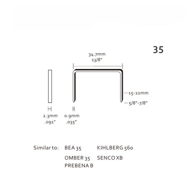 16GA 1 3/8'' Crown Carton Closing Staples