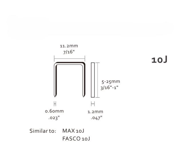 20GA 7/16'' Crown Fine Wire Staples